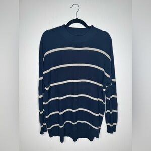 American Eagle Jegging Fit Sweater Navy and Cream Striped Size Medium